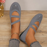 Mesh Women's Ballet Flat Shoes Comfortable Breathable Knitted Casual Shoes Women Plus Size Soft Sole Loafers Woman