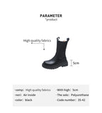 Chelsea Boots Chunky Boots Women Winter Shoes PU Leather Plush Ankle Boots Black Female Autumn Fashion Platform