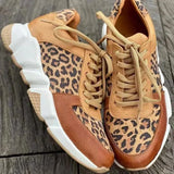 Breakj And Autumn New Large-Size Leopard-Print Casual Single-Shoe Women's Flat-Bottomed Sports Casual Shoes