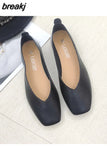 Flat Anti-skid Shoes Women Summer spring Skid-proof Square Toe Flat Korea Style Sandals Shoes Shallow Simple Shoe