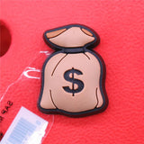 Blue Diamond Shoe Decoration Accessories Muscle Alien Duck Money Bag Dumbbell Croc Charms for Bracelets Jibz Kids Gift