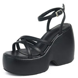 Dropship 2023 Summer Platform Brand Design Woman Sandals Shoes Wedges High Heeled Comfy Leisure Woman Shoes