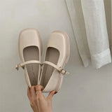 Design Shoes Women Casual Thick Sole Heels Ankle Buckle Shoes Elegant Ladies Shallow Single Platform