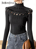 Twist Kintted Tops Female Long Sleeve Turtleneck Slim Sweater Women Fashion Knitting Clothes 2022 Spring