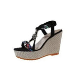Breakj Sandals Women 2025 Summer Korean Edition New Slope Hedley Diamond Fish Mouth