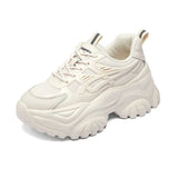 Bottom Fashion Dad Shoes Female Style 2024 New Autumn Breathable Increase Climax Retro Small White Casual Sports Shoes