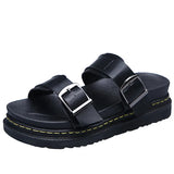 BUCKLE Women Sandals Flat Open Toe Shoes Women Casual Platform Ladies Vintage Office Party Sandals Dropshipping Zapatos De