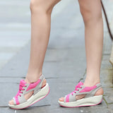 Women Sandals Platform Mesh Sandals Comfortable Sandals for Women Open Toe Casual Lace-up Sneakers Summer Female Sports