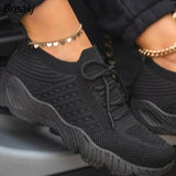 Women Sneakers Casual Shoes Comfortable Mesh Lace-Up Ladies Sport Shoes Wedges Chunky Women's Vulcanized Females Plus
