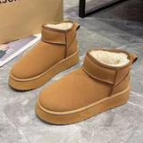 Breakj Boots Women's 2025 New Thick Bottom With Tuff Tuff And Warm Short Boots Fashion Cotton
