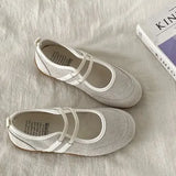Breakj Version Of The Color Double Bouquet Single Shoe 2025 Autumn New Retro Round Head Mary Jane Shoes Flat Bottom Shallow Casual