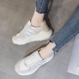 Size 35-40 Women Sneakers Ins Fashion Platform High Heels Shoes Woman Real Leather 2023 Spring Casual Lady