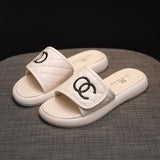Breakj Celebrity Small Fragrant Wind Slippers Female Wear 2023 Summer New Versatile Flat Beach Sandals Out Leisure