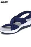 Women Sandals 2023 Summer Closed Toe Roman Sandals Women Bow Platform Wedges Sandals Women Sandals Plus Size