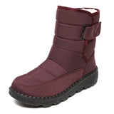 New Winter High-top Plush Boots Water Proof Hook & Loop Plus Velvet Women's Shoes Long Tube Outdoor Snow