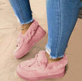 Boots Women 2025 Winter Round Head Thick Soles Plus Velvet Warm Cotton Shoes Women's Seam Bag Shoes Snow Boots Beans