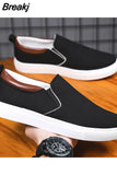 Men Canvas Shoe Casual Sneaker for MenLight Slip-on Vulcanized Comfortable Male Flats Loafers New Black Trainers Zapatos