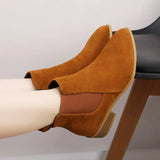 Breakj Fashion Autumn And Winter Large Size Thick High Heel Short Leg Set Foot Martin Boots