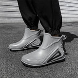 Low Rain Shoes for Men Waterproof Slip on Loafers Rain Shoes Men's Galoshes Rubber Rain Shoes Male Rubber Ankle
