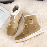 Suede Thicken Plush Snow Boots for Women Winter Plus Size Keep Warm Ankle Boots Woman Non Slip Platform Cotton Padded
