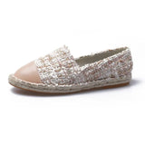 Famous Brand European Patchwork Espadrilles Shoes Woman Genuine Leather Creepers Flats Ladies Loafers White Leather