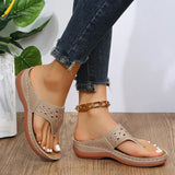 Breakj 2023 New Cool Drag Thick Bottom Flip-Flops And Slippers Women Wear Hollow Beach Water Drill Cool