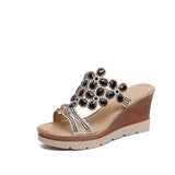 Slippers Crystal Wedges Slides For Women High Heels Fashion Summer Beach Shoes 2020 Female Platform Sandalias