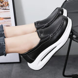 Breakj And Autumn 2024 Spring And Autumn Texture Comfortable And Lightweight Women's Leisure Thick-Soled Round Head Tie With Raised Women's Shoes Big Head Shoes Mom