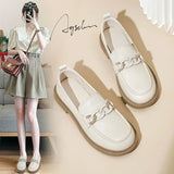 Loafwomen Autumn 2023 New Fashion Versatile Thick British Style Small Leather Shoes Pedal Jk Single