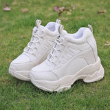 White Trendy Shoes Women High Top Sneakers Women Platform Ankle Boots Basket Femme Chaussures Femmes Height Increase