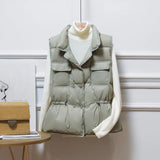 Ultra Light Down Vest Jacket Women Loose Short Vest Windproof Lightweight Warm Waistcoat White Duck Down Coat