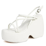 Dropship 2023 Summer Platform Brand Design Woman Sandals Shoes Wedges High Heeled Comfy Leisure Woman Shoes