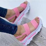Women Summer Platform Sandals Buckle Strap Open Toe Thick Bottom Punk Ladies Casual Flats Beach Shoes Sandalias De