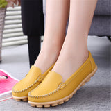 Breakj And Summer Cowhed Mother Shoes In The Elderly Flat Heel Single Shoes Nurse Small White Bean Shoes Size