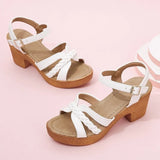 Breakj Head Thick And One-Word Sandals Women In The Spring Of 2025 New Round Head Simple Fashion Sandals