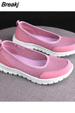 Women's Vulcanized Shoes Fashion Light Breathable Mesh Walking Flat Shoes Women Casual Sneakers 2023 Tenis Feminino Female