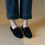 Breakj Lauded Shoes Women's 2025 Autumn And Winter Velvet Tweed Soft Bottom Plus Velvet Warm One-Legged Flat Sole Single