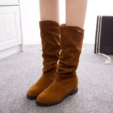 2023 New Boots Women's High Boots Martin Boots Velvet Frosted Round Head Thin Legs Women's