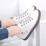 Breakj Women's Autumn And Winter 2023 New Cowhide Tight With Flat-Soled Sports Shoes Casual Single Shoes Help Small White Shoes Female