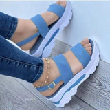 Women Summer Platform Sandals Buckle Strap Open Toe Thick Bottom Punk Ladies Casual Flats Beach Shoes Sandalias De