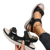 Breakj 2025 Summer Women's Shoes Large-Size Thick-Sed Casual Sandals With Magic Stickers Women's