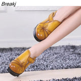 2022 Women Autumn Genuine Leather High Heels Shoes Handmade Vintage Flower Embroidered Wedges Shoes Woman