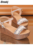Shoes Women Gladiator Sandals High Heels Platforms Wedge Sandals Woman Causal Women Shoes Bohemian