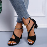 Women's Summer Sexy High Heels Black Sandals Hollow Thick Shoes Fashion Platform Sandals Open Toe Shoes Sandal Platform