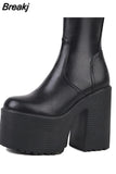 Women Ankle Boots 2023 Winter Brand Design Great Quality Gothic Style Comfy Cool Street Women Shoes Boots Big Size
