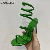 Strap High Heel Sandals Women Summer 2024 Ankle Strap Banquet Party Shoes Narrow Band High Heels Ladies Gladiator