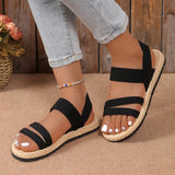 Breakj Women Wear The New Summer Flat Students Roman Sandals Women Round Head Breathable Soft Bottom Beach Sandals