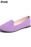 Women Ladies Slip On Flat Shoes Comfortable Casual Shoes Solid Fashion Loafers Female Pointed Toe Plain Flat Shoes Ballet