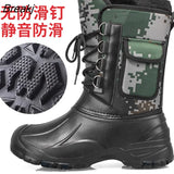 Degree Winter Camouflage Snow Men Boots Rain Shoes Waterproof With Real Wool Warm Male Casual Mid-Calf Work Fishing Boot