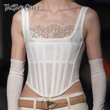 Sexy Short Women Vest Square Collar Slim Irregular Hem Tank Tops Female Clothing Summer Fashion 2020 Clothing